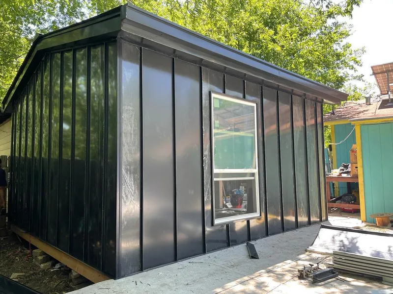 Black standing seam metal wall panels for Metal Roof Installation in Safford